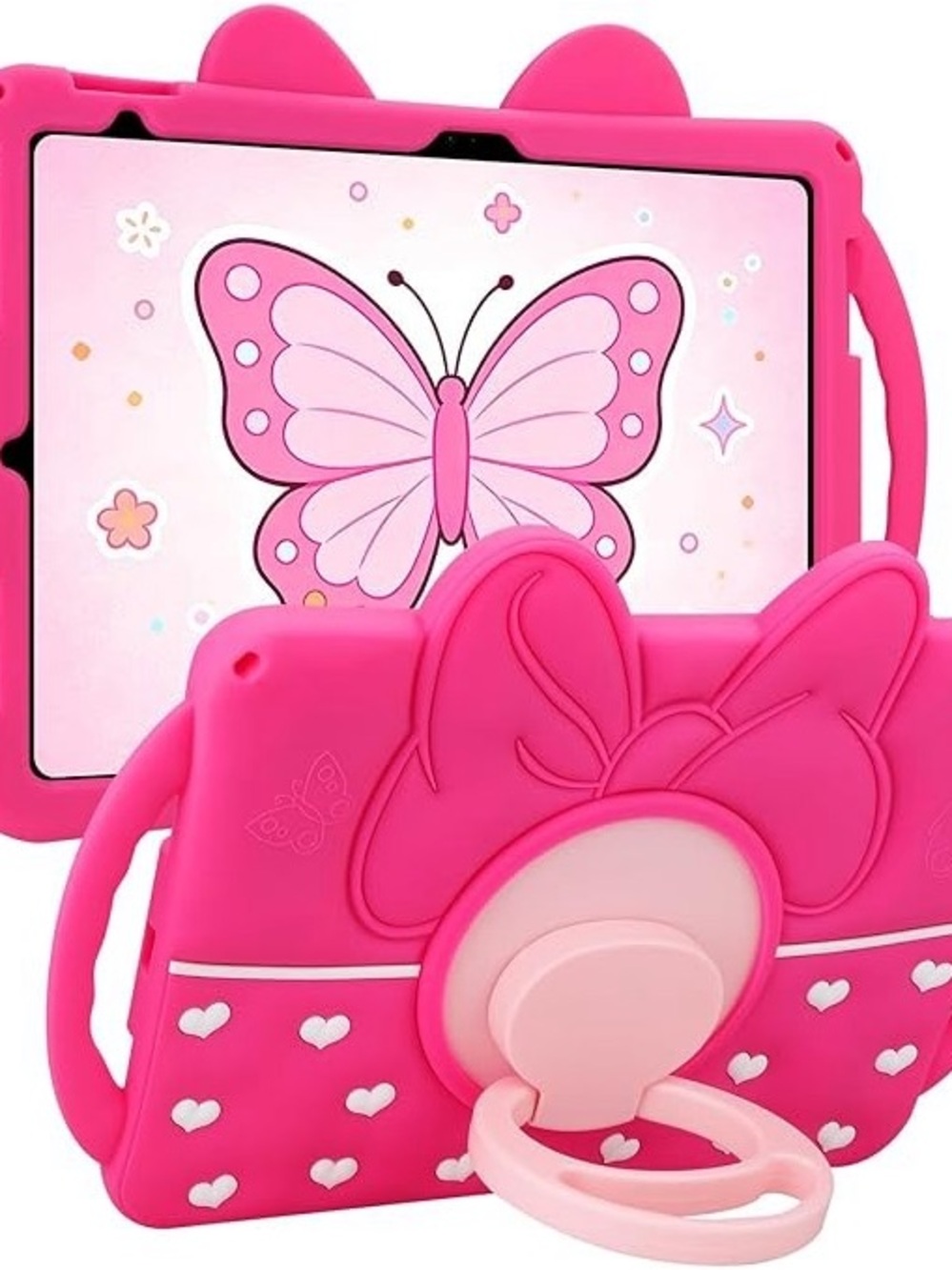 iPad 10th Gen 10.9 Case Kids Pink Bow Stand Handle Shockproof iPad A16 11 Case